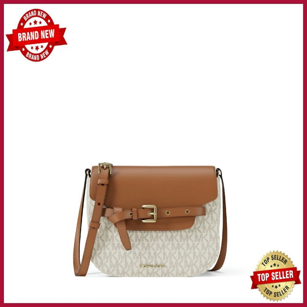 Small Saddle Crossbody Bag - Signature Canvas - Adjustable Strap